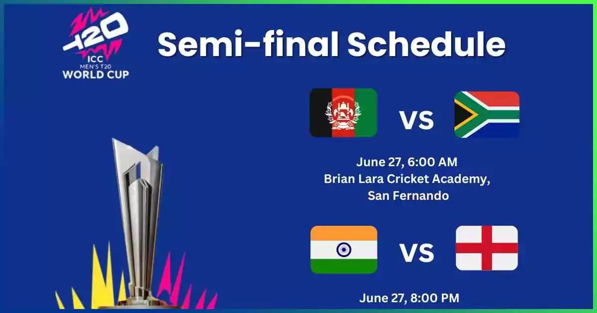 T20 World Cup And Semi-Final Schedule